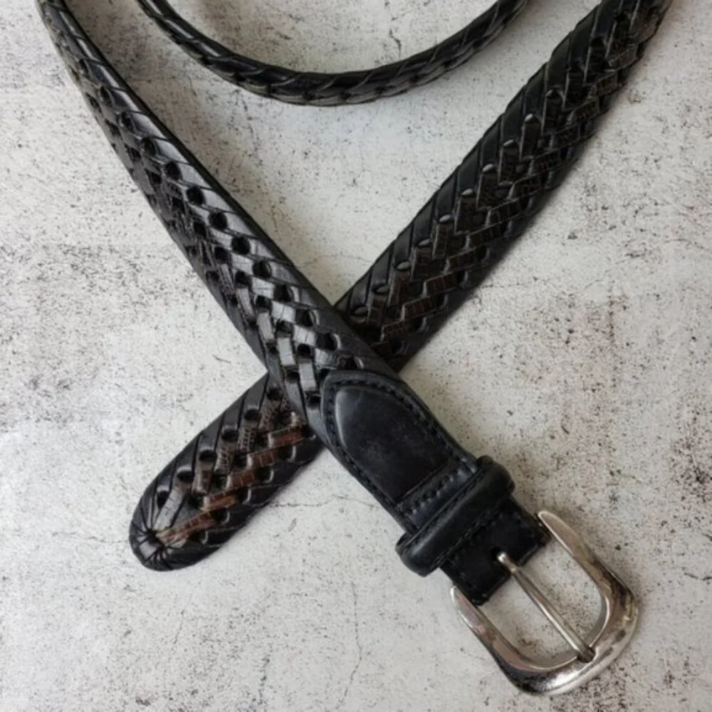 Vintage Brighton Braided Leather Belt Rustic size 42 Unisex